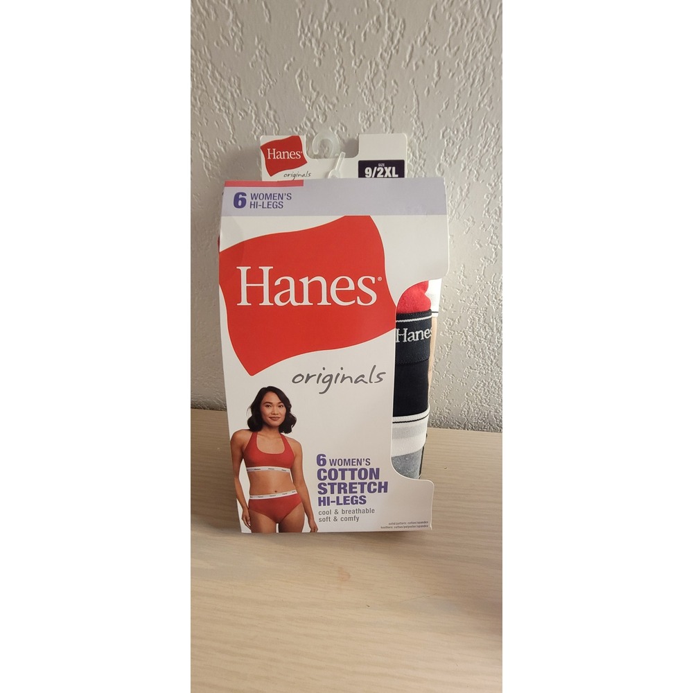 Hanes Women's 6 Hi-Legs Orignials Multi-color Pack‎ Size 9/2XL